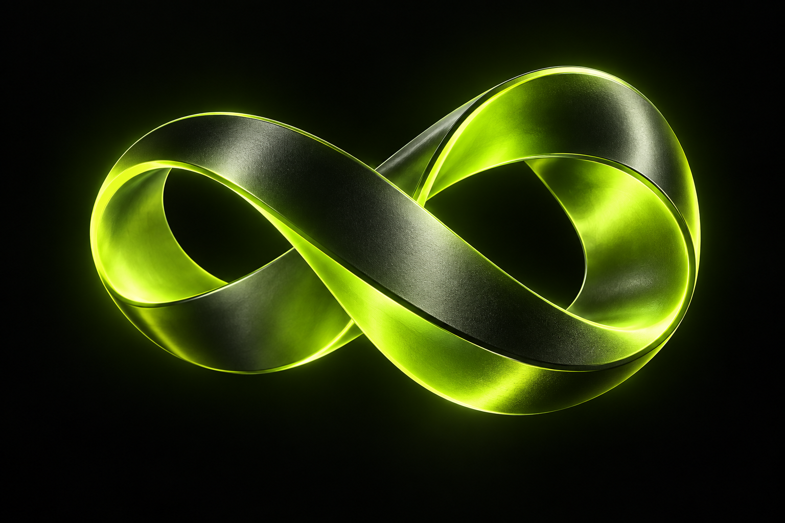 Sculptural electric-lime loop